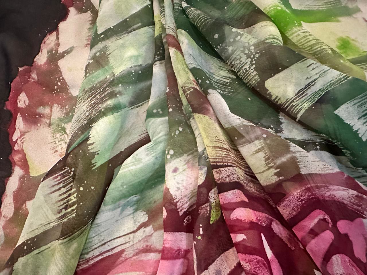 Held in Green — Soya Wax on Silk
